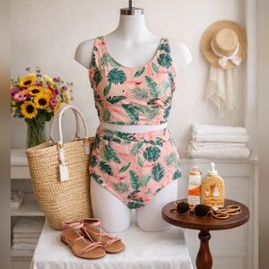 Old Navy Flamingo Tropical Tankini Swimsuit | Plus Size 3X